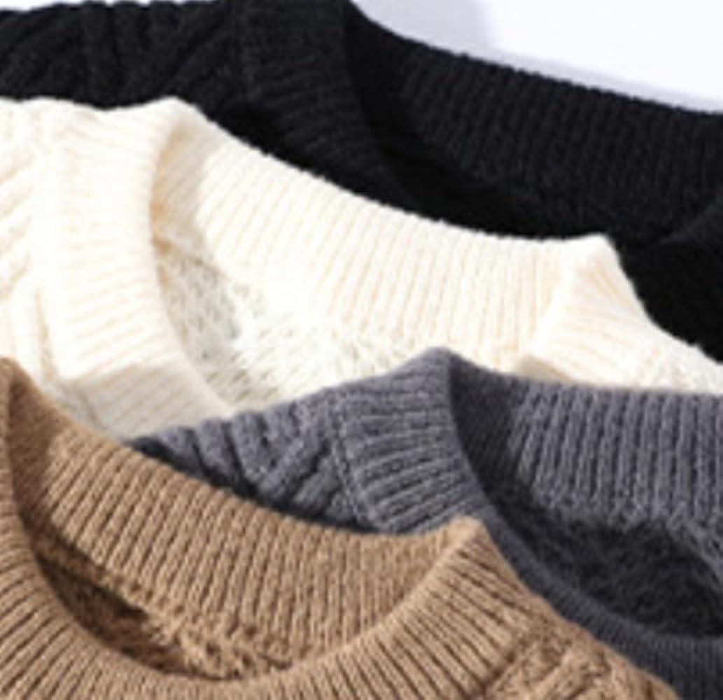 Amazon.com: Unisex Long Sleeve Cable Knit Twisted Pullover